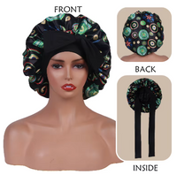 Thumbnail for Satin Bonnet - Reversible Floral with Head Tie