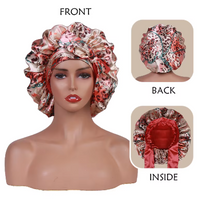 Thumbnail for Satin Bonnet - Reversible Floral with Wrap Tie