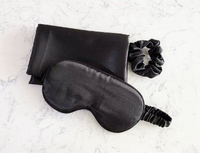 Silky Satin Pillowcase Set with Eye Mask and Scrunchie, Gift Box