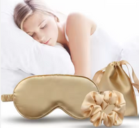 Thumbnail for 3-in-1 Satin Eye Mask Set with a Hair Scrunchie and  Drawstring Bag