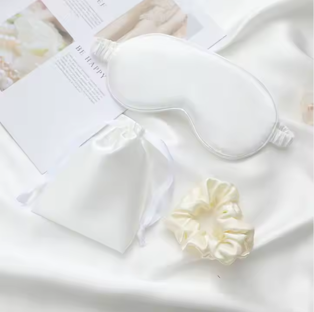3-in-1 Satin Eye Mask Set with a Hair Scrunchie and  Drawstring Bag