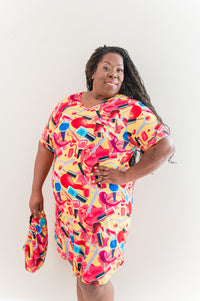 Thumbnail for Nail Polish - Bamboo Short Sleeve Nightgown Set, With A Matching Satin-Lined Bonnet