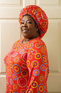 Thumbnail for Orange Burst - Bamboo Long Sleeve Pajama Shorts Set With A Matching Satin-Lined Bonnet